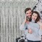 5 Pack Silver Foil Curtain Backdrop Metallic Tinsel Foil Fringe Curtains Photo Booth Props for Birthday Wedding Engagement Bachelorette Christmas Holiday Celebration Party Decorations Supplies